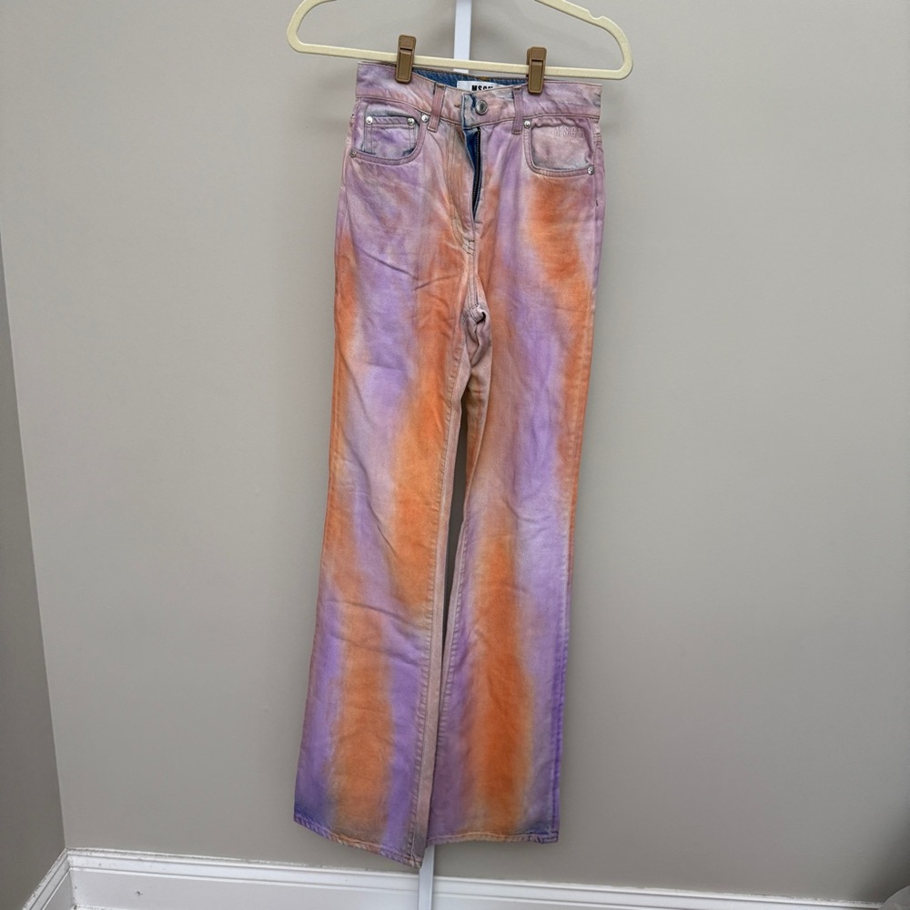 MSGM Lilac & Orange Denim Pants size IT 38/ us 0 - Picture 5 of 9